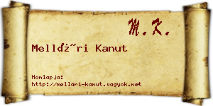 Mellári Kanut névjegykártya